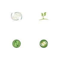 Logos of green Tree leaf ecology vector