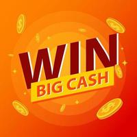 Win Big Cash Games Background Design Vector