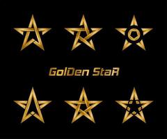 golden star logo design collection vector