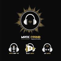 colección de elementos de diseño de logotipos de música vector