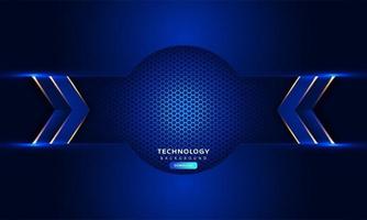 Dark blue light abstract hexagonal background vector