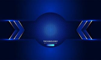 Dark blue light abstract hexagonal background vector