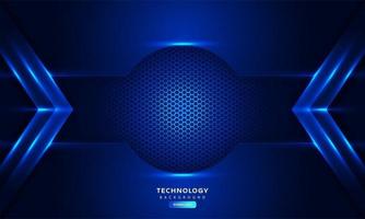 Dark blue light abstract hexagonal background vector