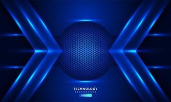 Dark blue light abstract hexagonal background vector