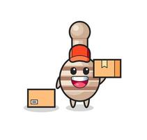 Mascot Illustration of honey dipper as a courier vector