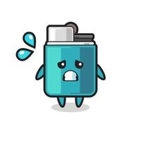 lighter mascot character with afraid gesture vector