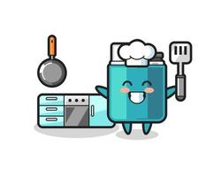 lighter character illustration as a chef is cooking vector