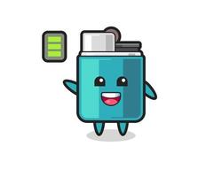 lighter mascot character with energetic gesture vector