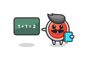 Illustration of emergency panic button character as a teacher vector