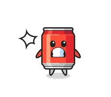 drink can character cartoon with shocked gesture vector