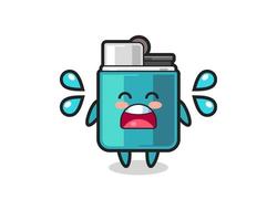 lighter cartoon illustration with crying gesture vector