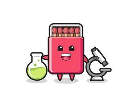 Mascot character of matches box as a scientist vector