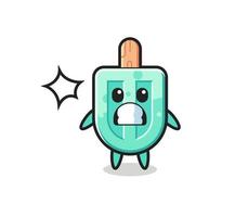 popsicles character cartoon with shocked gesture vector