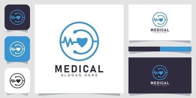 blue medical logo with circle concept vector