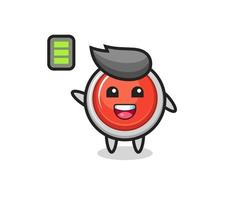 emergency panic button mascot character with energetic gesture vector