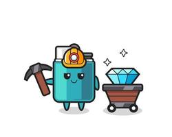 Character Illustration of lighter as a miner vector