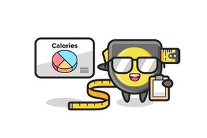 Illustration of tape measure mascot as a dietitian vector