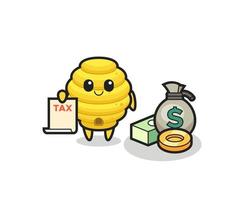 Character cartoon of bee hive as a accountant vector