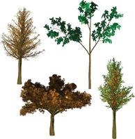 vector de conjunto de árboles de la naturaleza