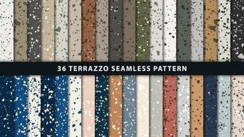 Set of terrazzo style seamless patterns vector