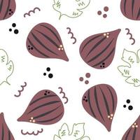 Seamless pattern of hand drawn figs on white background. vector
