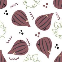 Seamless pattern of hand drawn figs on white background. vector