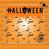 Happy Halloween Background Template with Zombie Hands, Ghost, Bats vector