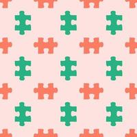 Puzzle pattern. Seamless background with puzzle pieces. Simple vector