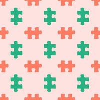 Puzzle pattern. Seamless background with puzzle pieces. Simple vector