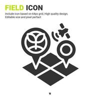 Field icon vector with glyph style isolated on white background. Vector illustration area sign symbol icon concept for digital farming, farm, technology, industry, agriculture, apps and all project