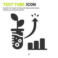 Test tube icon vector with flat style isolated on white background. Vector illustration laboratory sign symbol icon concept for digital farming, logo, business, agriculture, apps and all project