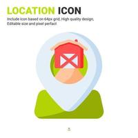 Farm location icon vector with flat color style isolated