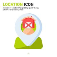 Farm location icon vector with flat color style isolated