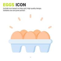 Eggs icon vector with flat color style isolated