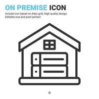 On premise icon vector with outline style isolated on white background