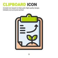 Clipboard icon vector with outline color style isolated on white background. Vector illustration report sign symbol icon concept for digital farming, technology, industry, agriculture and all project