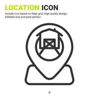 Farm location icon vector with outline style isolated on white background. Vector illustration field sign symbol icon concept for digital farming, farm, technology, industry, agriculture and project