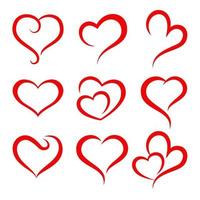 Collection of heart shape ornament. vector