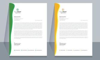 Letterhead format template, business style letterhead template design. vector