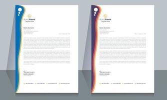 Letterhead format template, business style letterhead template design. vector