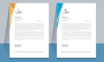 Letterhead format template, business style letterhead template design. vector