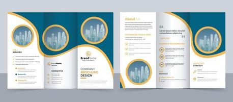 Plantilla de folleto tríptico de negocios modernos corporativos creativos, diseño tríptico, folleto de diseño horizontal vector