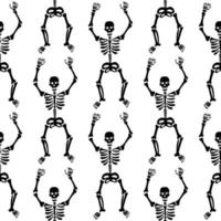 Seamless pattern with black dancing  skeletons vector