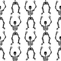 Seamless pattern with black dancing  skeletons vector