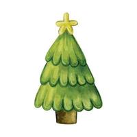 Christmas tree with star. vector illustration