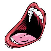 Isolated pop art style open mouth