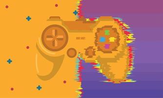 Golden edition joystick with buttons getting fuzzy vector