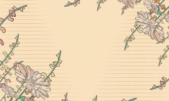 Boceto de margarita flores y hojas banner floral vector