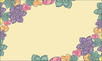 Watercolor flowers background Floral banner vector