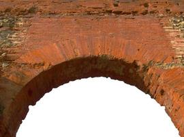 Ancient roman arch isolated over white photo